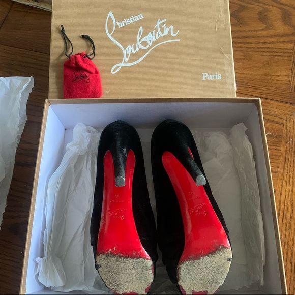 Christian Louboutin Black Drapesse Red Bottom - Picture 8 of 12